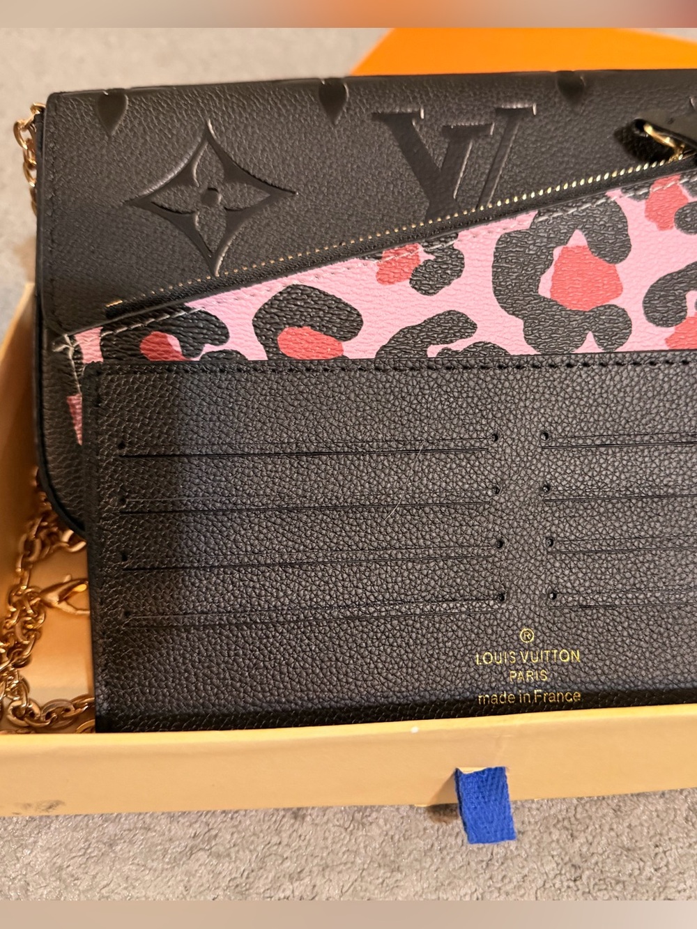 Mirror quality leopard print empreinte pochette 3 piece set